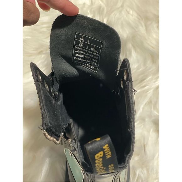 Not for sale***Dr. Martens Jadon max Rebel platform metal leather boots 8 - Picture 10 of 12